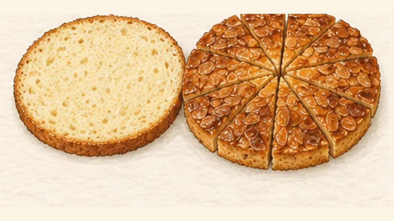 ビーネンシュティヒの手順10「ケーキを冷まして切る」を示す調理イラスト。