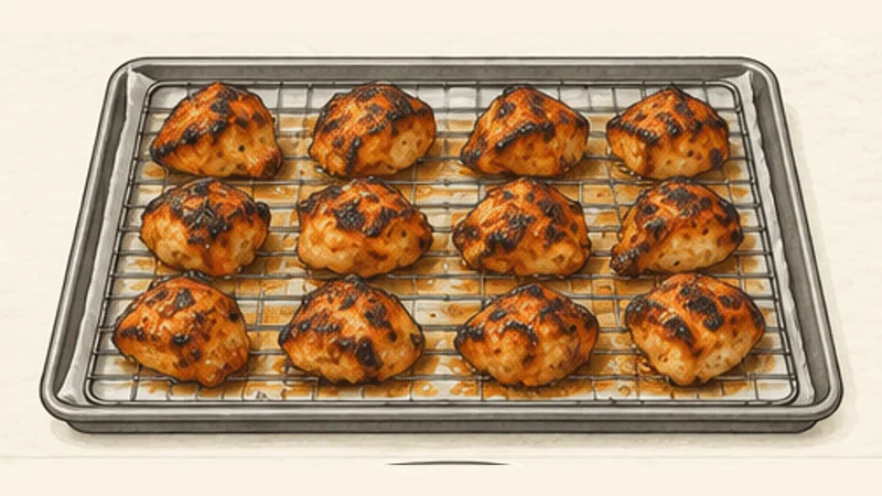 ภาพวาดการปรุงชิกเกนทิกก้ามาซาลา ขั้นตอนที่ 3: ย่างไก่ให้เกรียมหอม