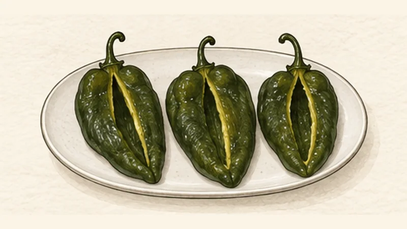 Chiles Rellenos, step 3: Peel and seed carefully.
