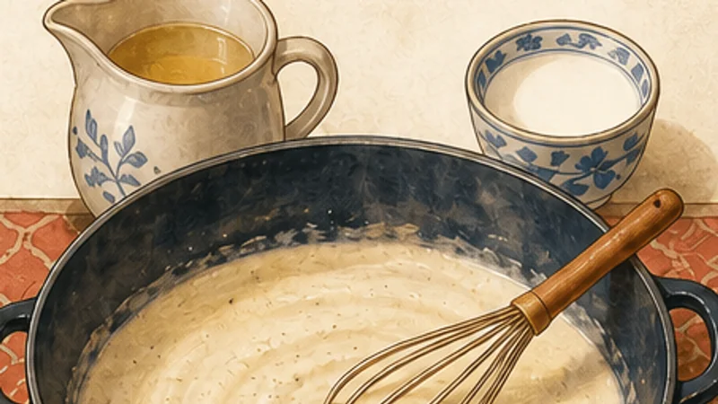 Tainan Coffin Bread, step 2: Build a smooth cream sauce.