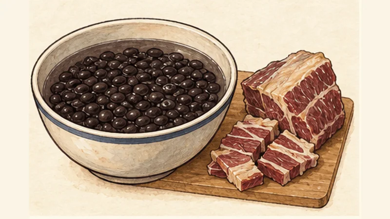 Feijoada, step 1: Soak and desalt.