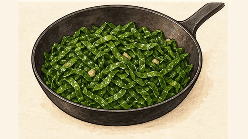 Feijoada, step 7: Sauté the greens.