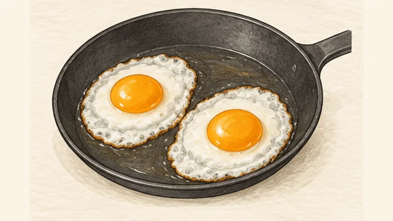 ภาพวาดการปรุงเวโวสรันเชโรส ขั้นตอนที่ 5: ทอดไข่