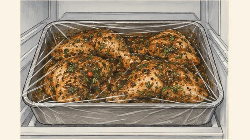 ภาพวาดการปรุงไก่เจิร์กจาเมกา ขั้นตอนที่ 2: คลุกและหมัก