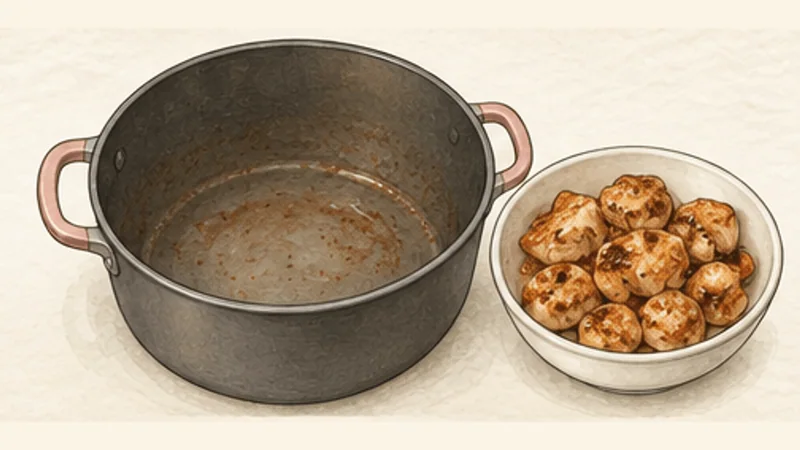 ภาพวาดการปรุงจัมบาลายา ขั้นตอนที่ 2: ย่างไก่