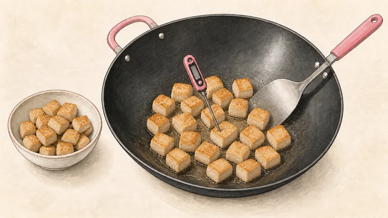 ภาพวาดการปรุงไก่ผัดกงเปา ขั้นตอนที่ 4: ผัดไก่สองรอบ