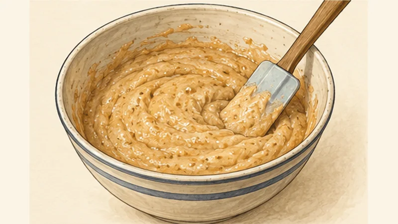 South African Malva Pudding with Warm Cream Sauce, step 3: Combine the batter.