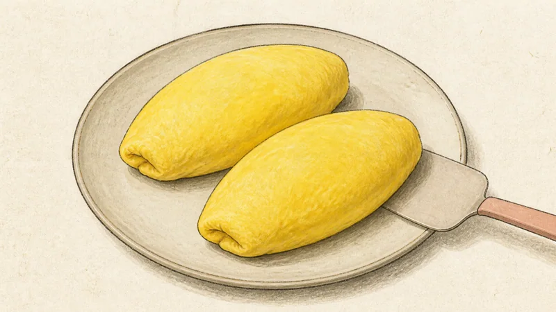Omurice (chicken ketchup rice omelette), step 7: Wrap each rice oval.
