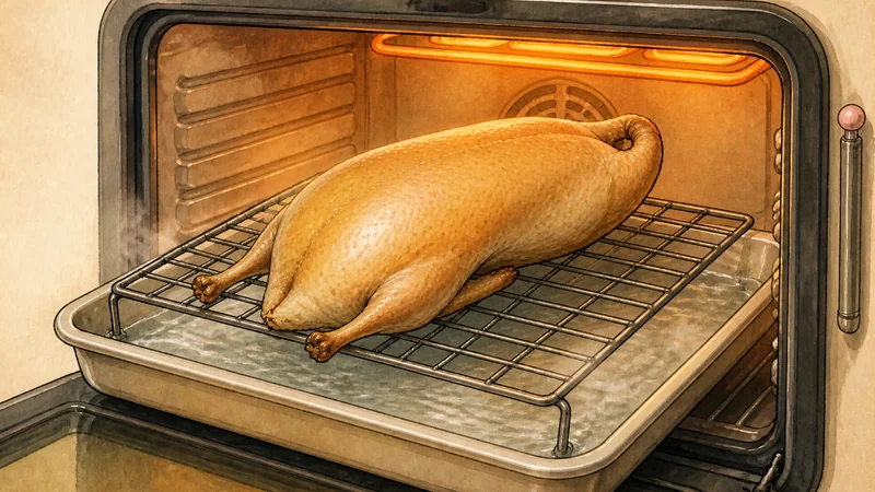 Home-style Peking duck with Mandarin pancakes, step 6: Roast at high heat first.