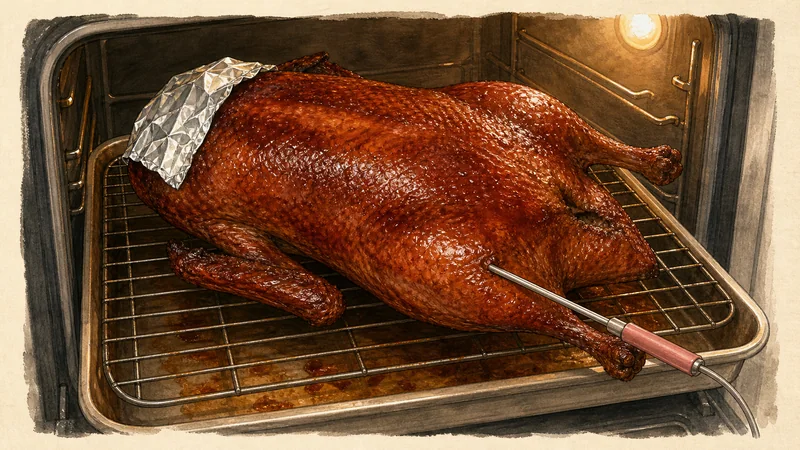 Home-style Peking duck with Mandarin pancakes, step 7: Finish the roast at 180°C.