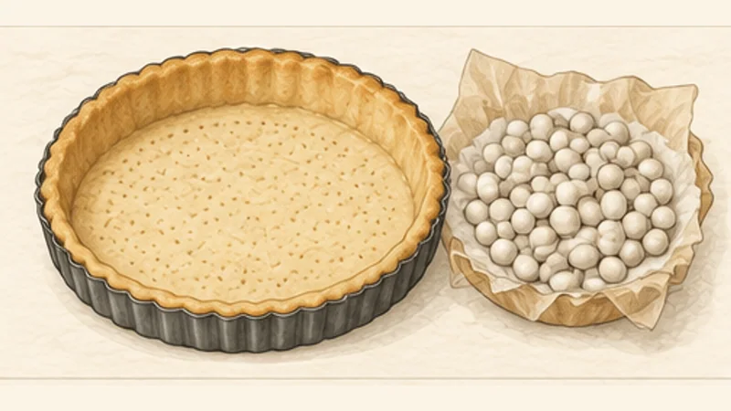 ภาพวาดการปรุงคีชลอแรน ขั้นตอนที่ 4: อบเปลือกพายก่อน