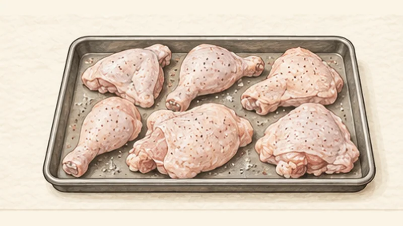 ภาพวาดการปรุงไก่ทอดอเมริกันใต้ ขั้นตอนที่ 1: ปรุงไก่