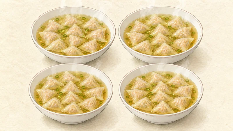 Pork-and-shrimp wonton soup, step 8: Serve within five minutes.